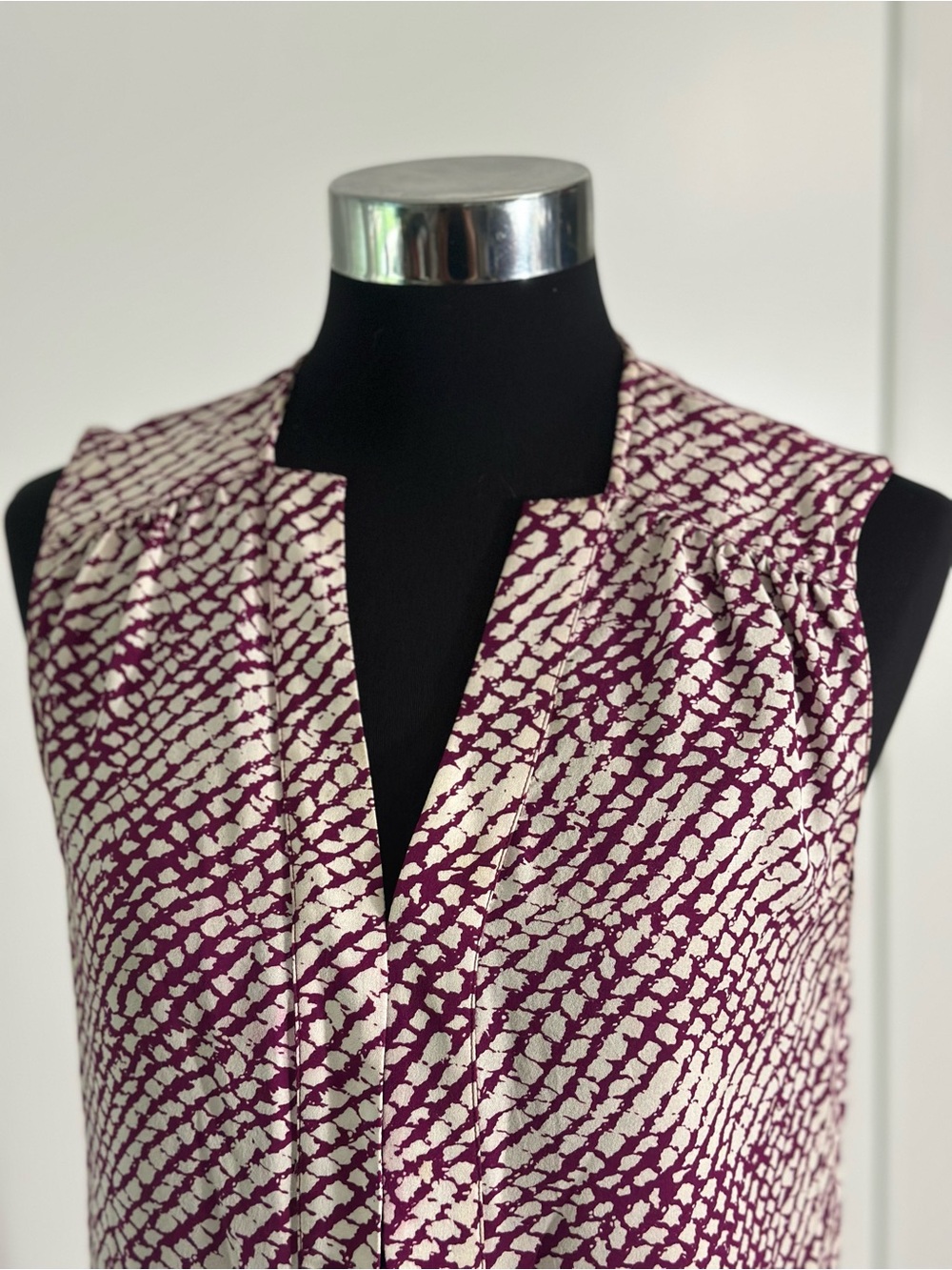 Made in Italy Plum & Cream Printed Top